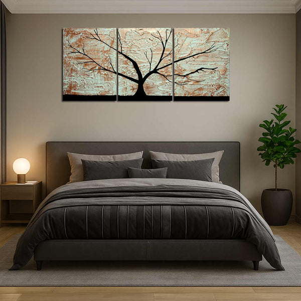 copper tree on wall