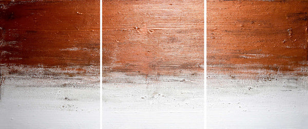 copper wall abstract on canvas in a triptych style " Copper Lines of Thought " oversized metal wall art (Copy)