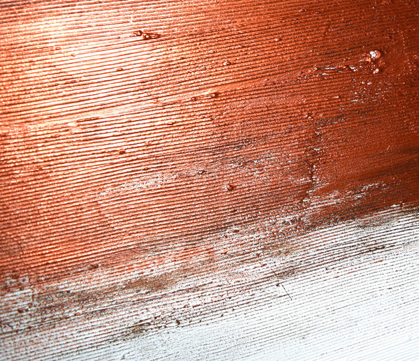 copper wall abstract on canvas in a triptych style " Copper Lines of Thought " oversized metal wall art (Copy)