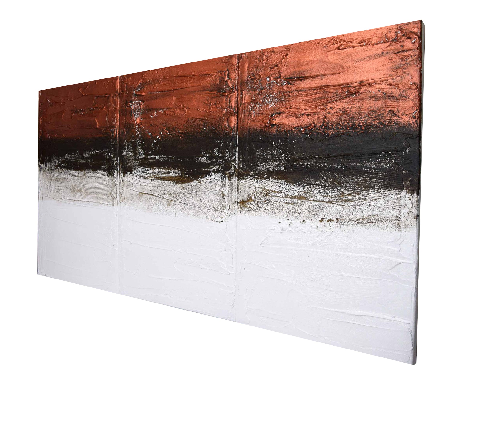 Multi panel triptych extra large wall art in silver gold , metal paintings split on canvas textured sculpture online 48 x 20