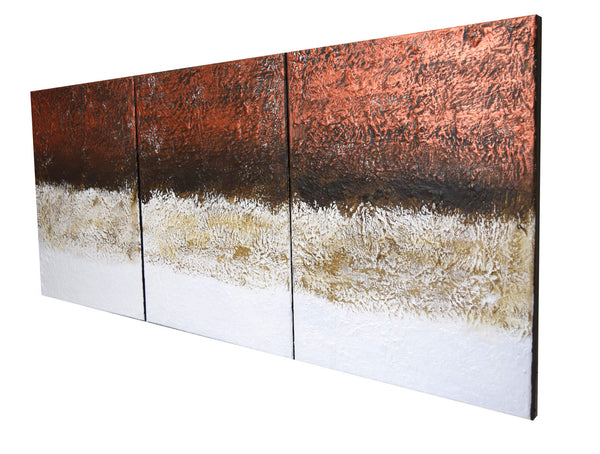 copper artwork triptych painting angle photo