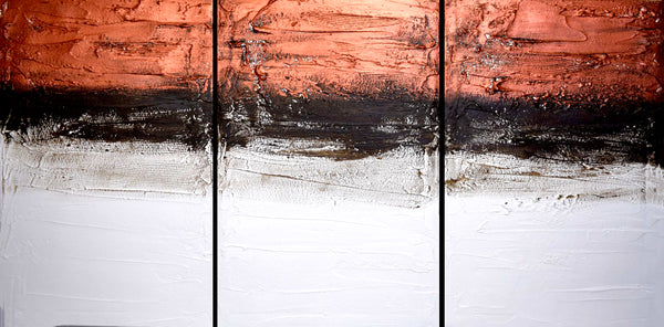triptych painting in copper