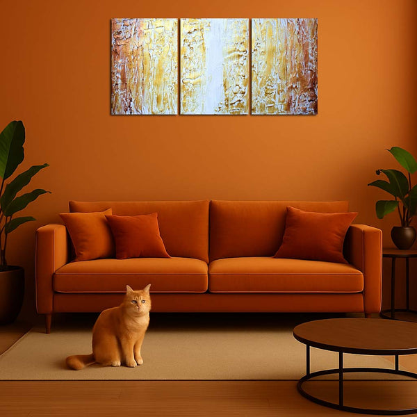 gold artwork living room 