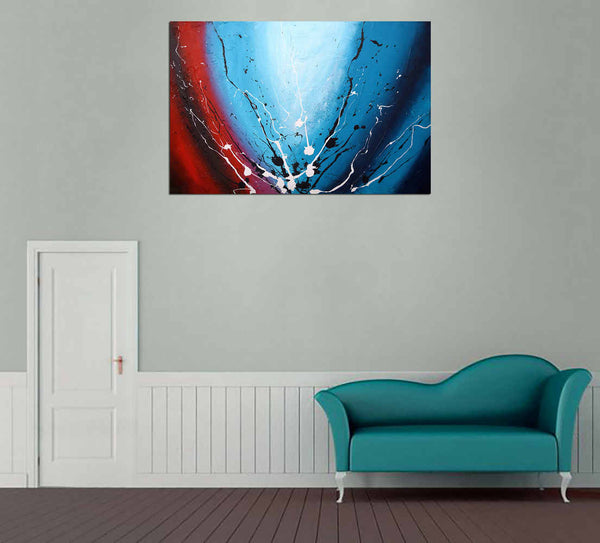 Love and Hate Collide, dramatic abstract painting
