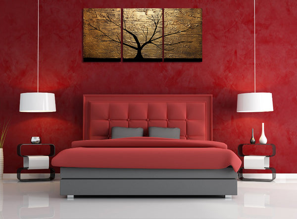 abstract tree paintings Golden Forest gold painting 4 sizes