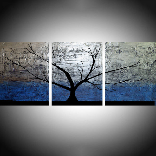 silver paintings of tree