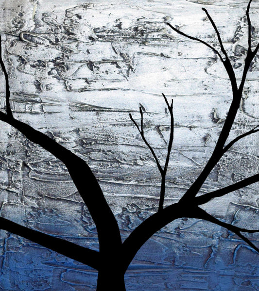 silver paintings of tree close up
