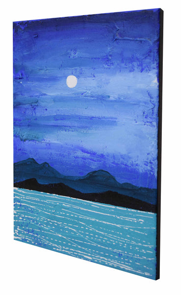 blue sky seascape painting