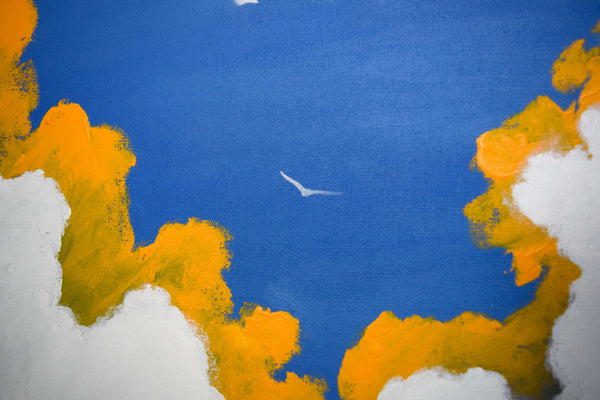 Original Acrylic Tree Painting – Bold Sky Landscape Wall Art
