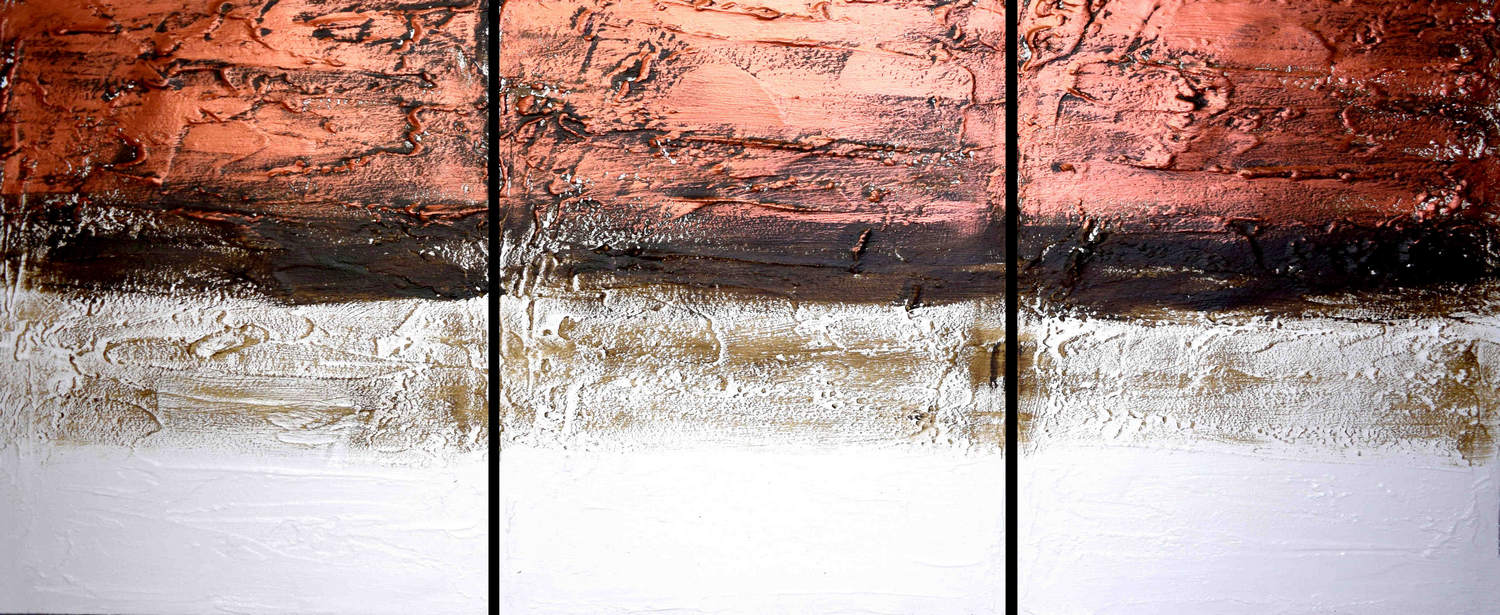 copper artwork triptych painting