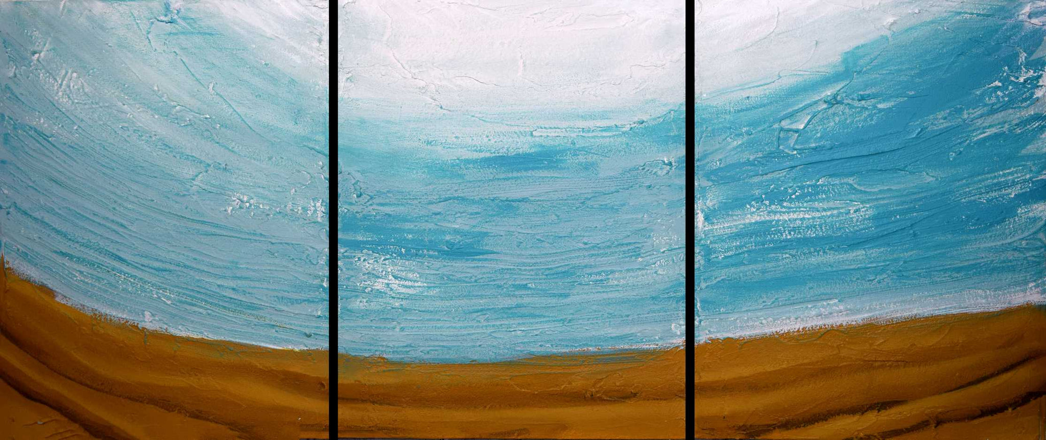 turquoise paintings in set of 3