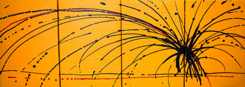 Yellow Noise canvas triptych