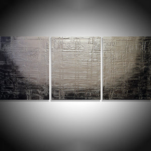triptych canvas textured wall art silver trance abstract art uk  painting