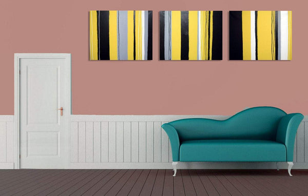 Abstract in Yellow modern wall art uk 48 x 20"