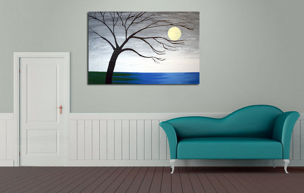 large textured wall art abstract tree paintings for home office