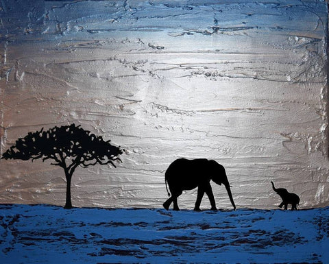 elephant canvas painting african abstract wall art