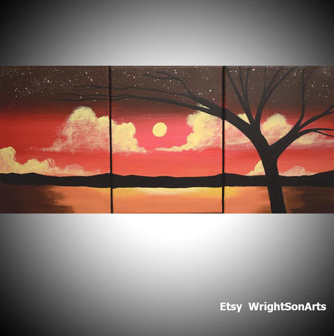 canvas tree pictures sunset canvas painting 