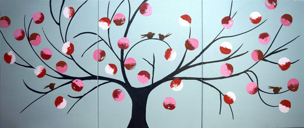 birds on a wire painting modern art for sale