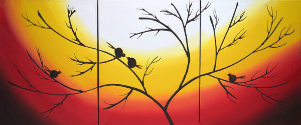 birds on a wire painting Rainbow of Life