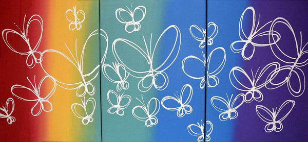 butterfly delight 3 piece wall art abstract