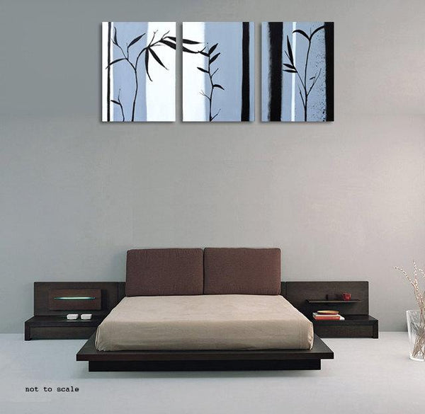 canvas triptych Chinese Bamboo  in acrylic 4 sizes