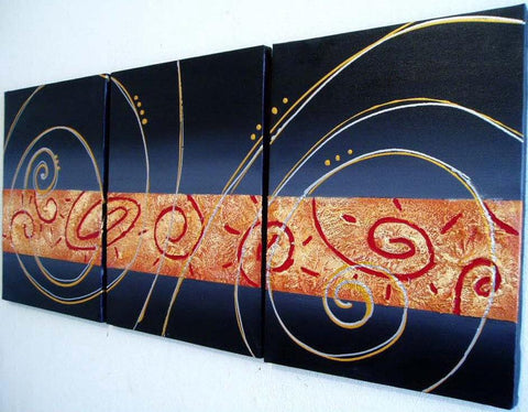 3 piece painting Circular Symphony triptych canvas