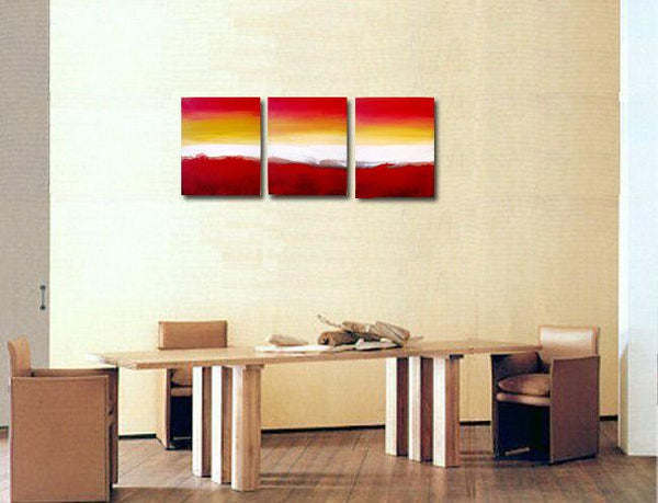 red abstract painting Colour Slats split canvas wall art