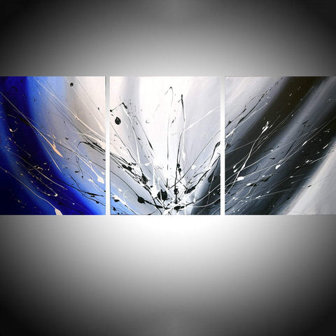 Cool Blue modern wall art uk 48 x 20 "
