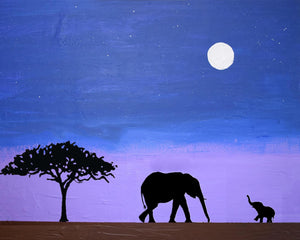 paintings of elephants for sale new Moon elephant hand painted acrylic canvas