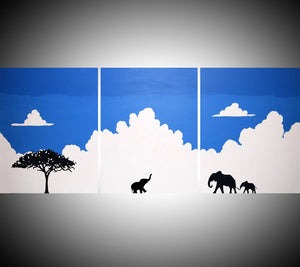 elephant canvas painting "Welcome home" animal wall art