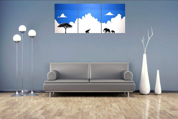elephant canvas painting "Welcome home" animal wall art