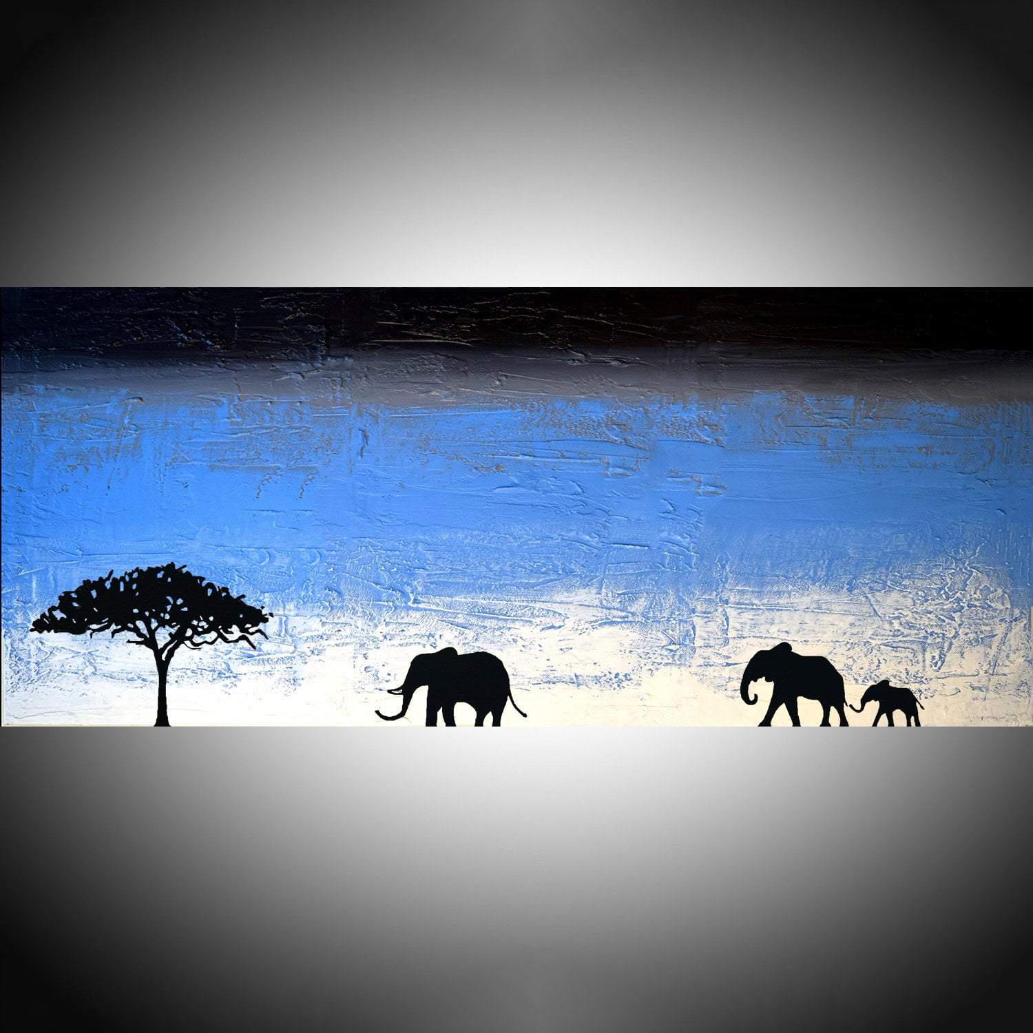 elephant wall art  Arctic Haze elephant hand painted acrylic canvas