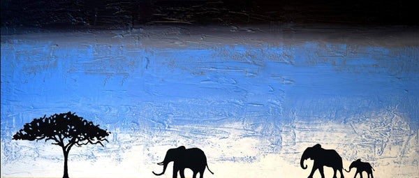 elephant wall art  Arctic Haze