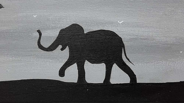 elephant close up artwork elephant hand painted acrylic canvas