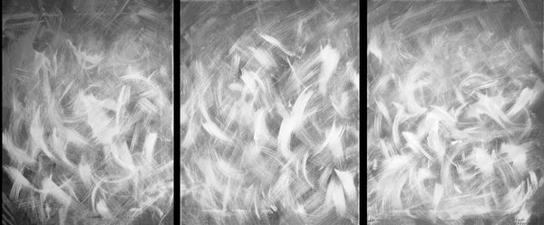 extra large triptych paintings for sale " Grey Frontier "