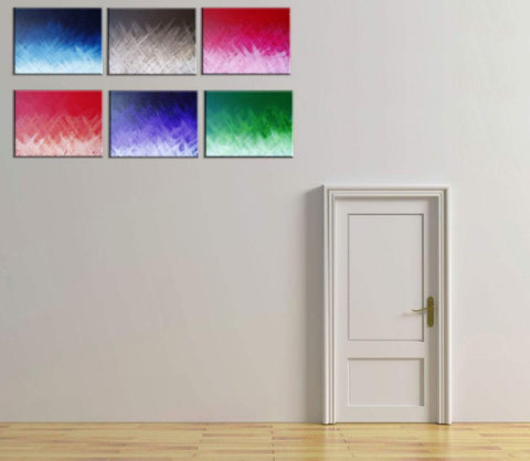 extra large wall art triptych modern 6 panel "Colors of Magic" new home gift original artwork painting on canvas 96 x 20 " 3 sizes