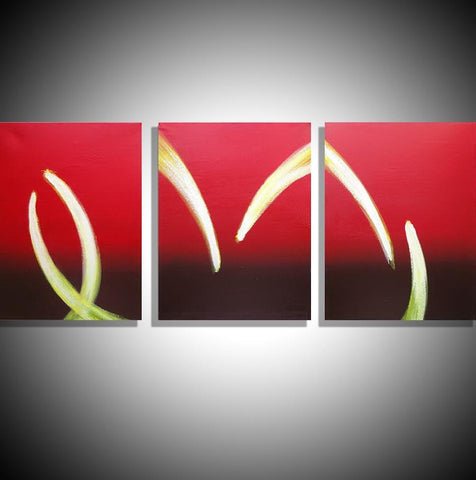 red abstract painting Flame On large wall art uk