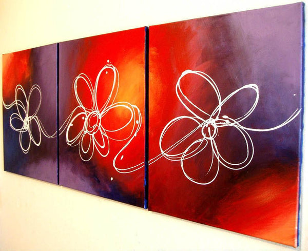floral delight triptych canvas