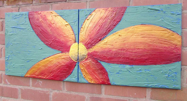 flower painting original Floral wall art acrylic abstract  canvas art decor Ready to Hang Art Decor Artwork