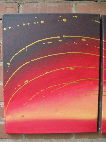 gold abstract painting 48 x 20"