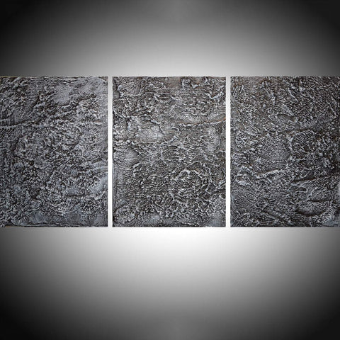 Gray Abstraction 3 piece wall art abstract