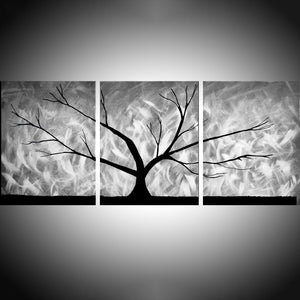 Grey Forest 3 piece wall art abstract