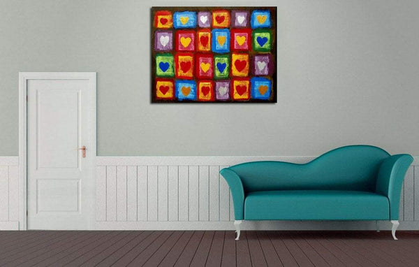 abstract love painting heart canvas wall art "Heart Anthology"