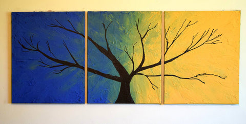 impasto Painting "Greenwood" tree of life 3 big sizes