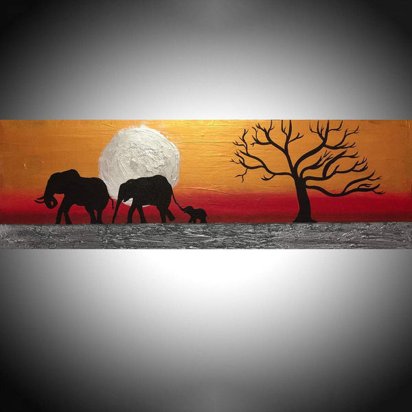 paintings of elephants for sale indian elephant art on Silver Sunset
