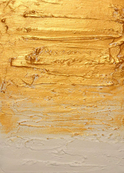 close up golden art large triptych on canvas
