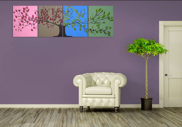 four panel painting quadriptych living space