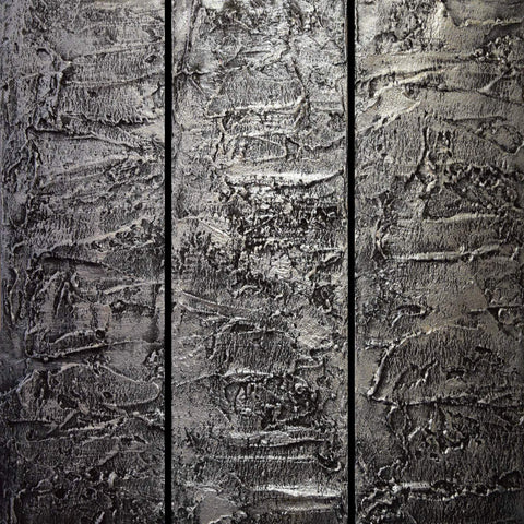 Original painting on canvas acrylic abstract impasto multi panel paintings wall art silver metallic Modern oil wall art