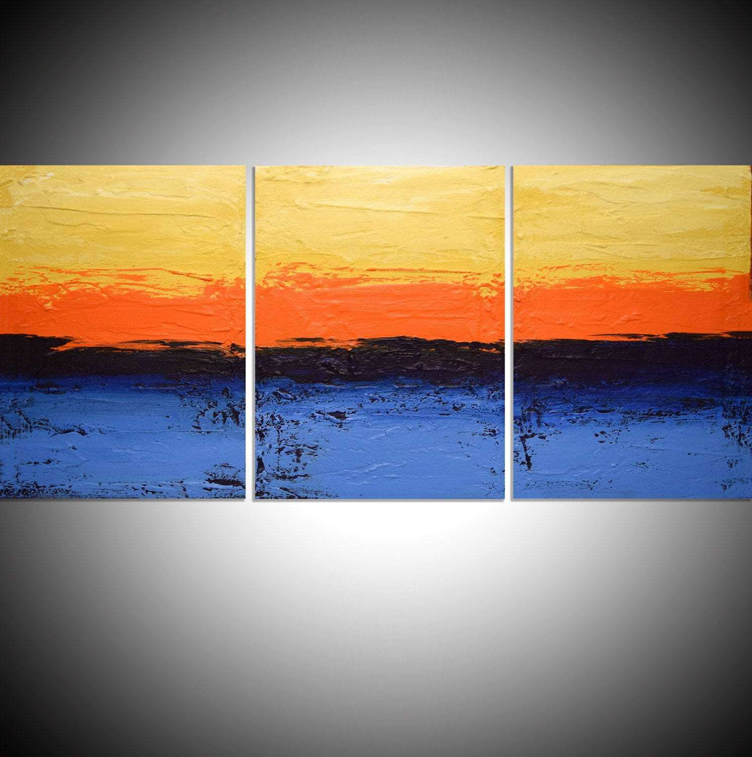 Rainbow flats canvas triptych paintings