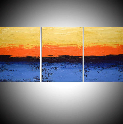 Rainbow flats canvas triptych paintings